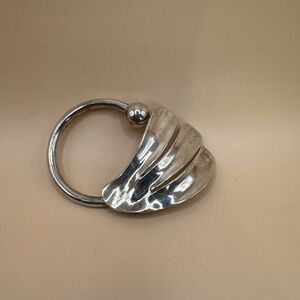 Vintage Mexico 925 Sterling Silver Modernist Fan Brooch Pin Taxco TH-118